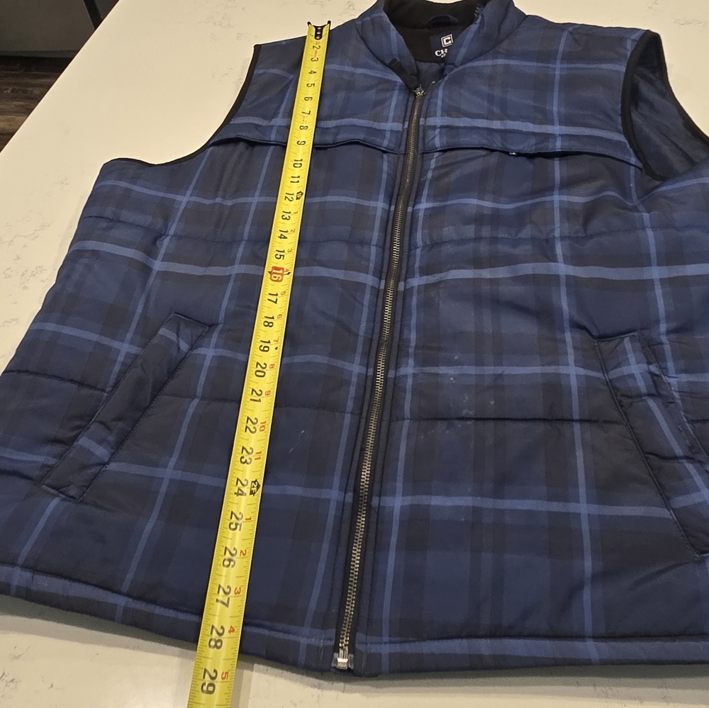 Chaps Blue Plaid Quilted Puffer Vest Jacket Mens Plus Size XXL - Picture 6 of 13